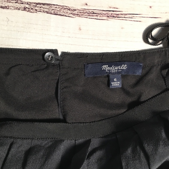 MADEWELL Black Pleated Dress Size 6 - Picture 4 of 5